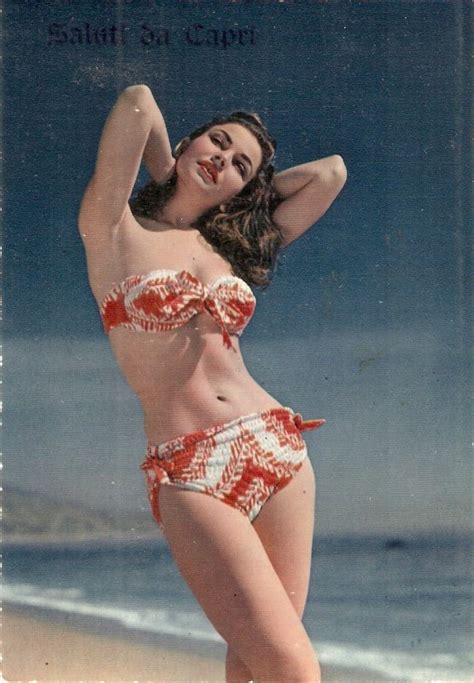 Pin Up Bikini Girl In The Beach Nice Italian Postcard