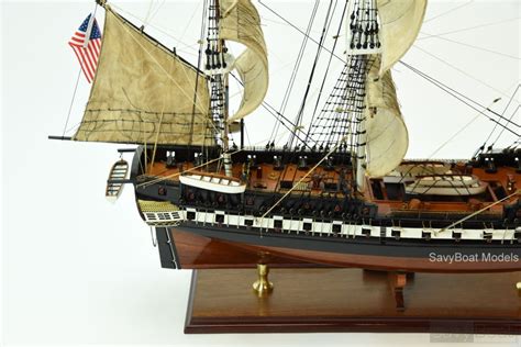 Uss Constitution Old Ironsides Handmade Wooden Ship Model Scale 196