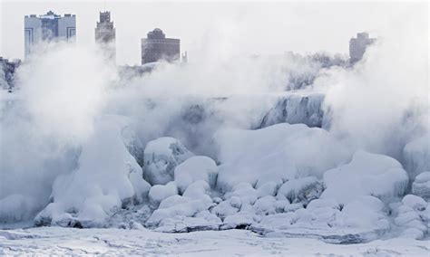 Niagara Falls Freezes Over As Polar Vortex Drops Temperatures Pictures Niagara Falls Frozen