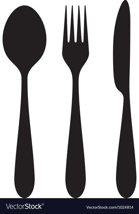 Knife Fork And Spoon Vector Image On Vectorstock Forks And Spoons