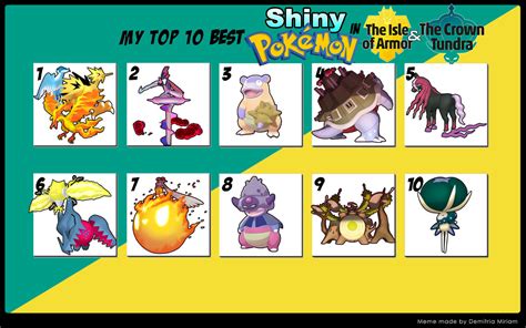 Top 10 Best Shiny Pokemon In Sword And Shield Dlc By Wildcat1999 On