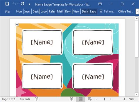 Free Name Badge Template For Word