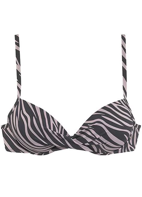Lascana Zebra Print Push Up Bikini Top Lascana