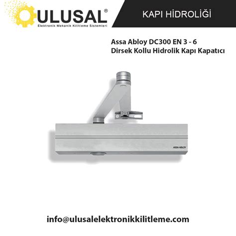 Assa Abloy DC300 EN 3 6 Dirsek Kollu Hidrolik Kapı Kapatıcı