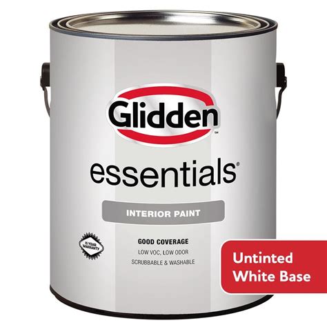 Glidden Essentials 1 Gal Pure White Base 1 Flat Interior Paint Gle