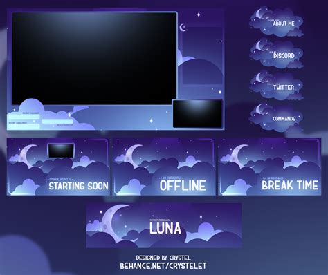 Twitch Packsoverlaysscreens On Behance Twitch Twitch Streaming
