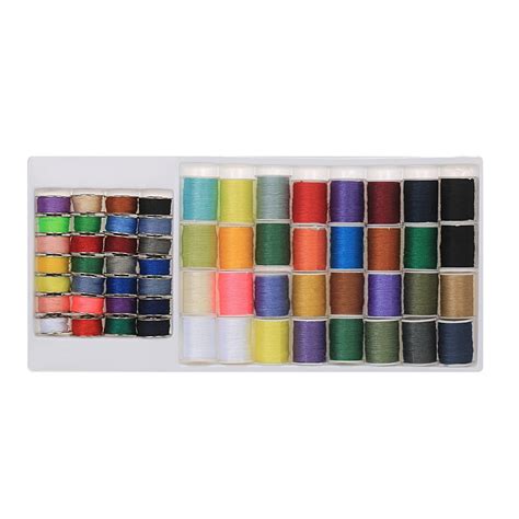 60pcsset Mixed Colors Sewing Thread Set Metal Bobbins Thread Spools