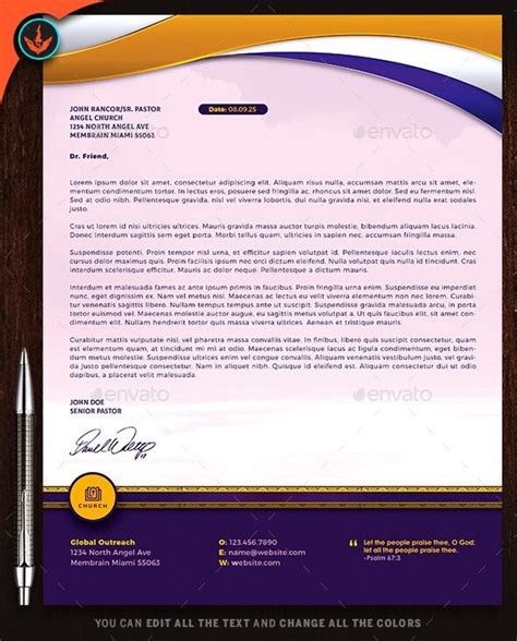 3+ free professional letterhead template. Free Church Letterhead Template Downloads : 11 Church ...