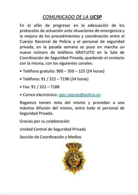 FeS UGT Seguridad Privada Y Servicios Auxiliares COMUNICADO DE LA