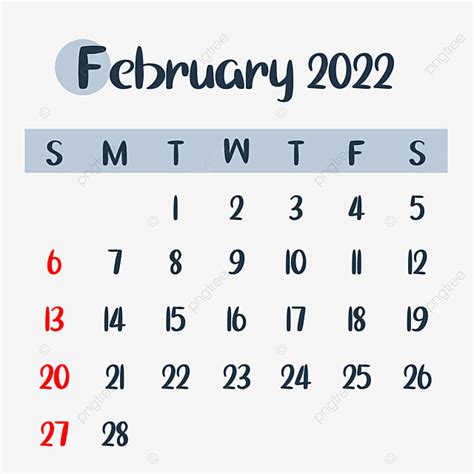 Blue Calendar February 2022 Calendar 2022 February Png And Vector