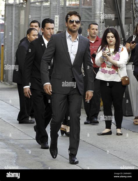 Gerard Butler And Meagan Goode At The Jimmy Kimmel Live Studios In Los