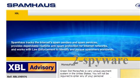 Listings occur at the ip level. Rimuovere il virus Spamhaus
