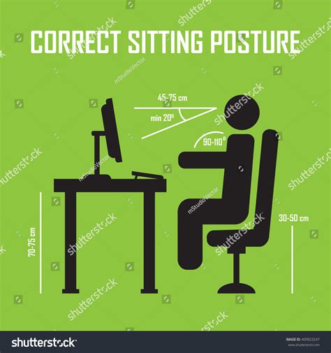 Correct Sitting Posture Infographics Posture Correct Stock Illustration