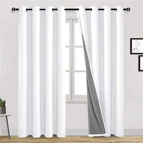 Dwcn White Blackout Curtains 72 Inches Long For Living Room Thermal