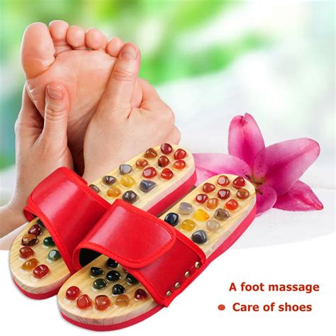 Pebble Stone Agate Stones Foot Massage Shoes Reflexology Sandals Acupuncture Therapy Relax