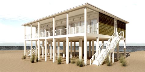 Pier Piling House Plans Small Beach House Plans On Pilings Modern All