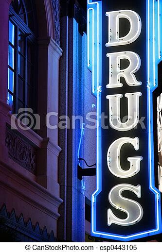 Drug Neon Sign Canstock
