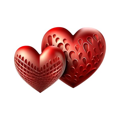 Valentines Day 3d Stereo Love Red Hearts 22571166 Png
