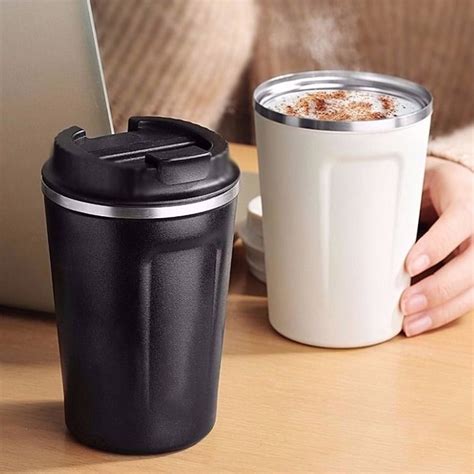 Stainless Steel Travel Coffee Mug With Lids Double Wall Insulated