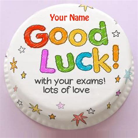 Good Luck Doodles Wishes Designer Cake With Your Name Exam Wishes