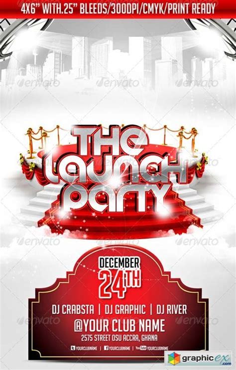 The Launch Party Flyer Template Free Download Vector Stock Image
