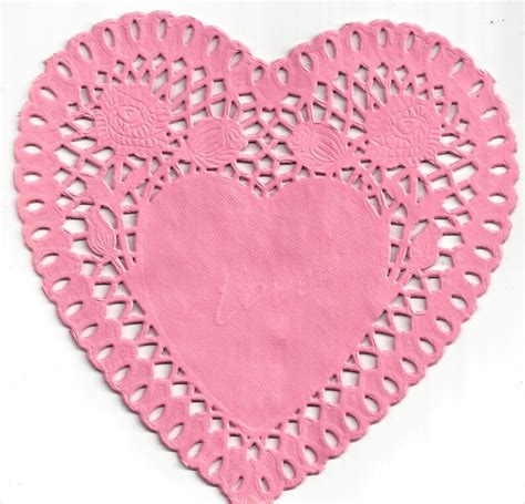 24 Pink Heart Shaped Paper Doilies 8 Inch Size Etsy