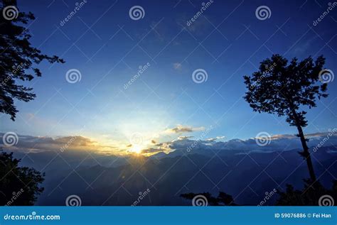 Sunrise Of Ali Mountain Ali Shan Taiwan Stock Photo Image Of