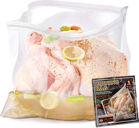 turkey brining bag 26 ×22 2 pack extra large brine bag with 2 strings and 2 larger clips