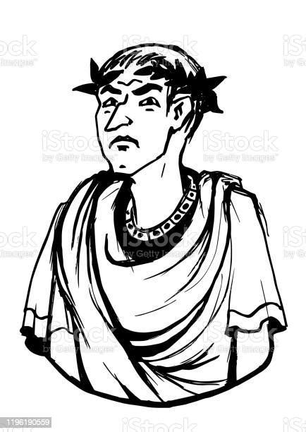 Imperatore Romano Illustrazione Vettoriale Persone Contorni Cesare Uomo