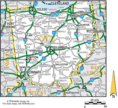 Road Maps Of Ohio Tourist Map Of English