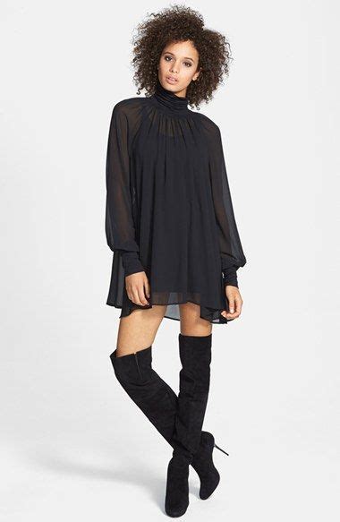 June And Hudson Sheer Turtleneck Tunic Dress Nordstrom Tunic Dress