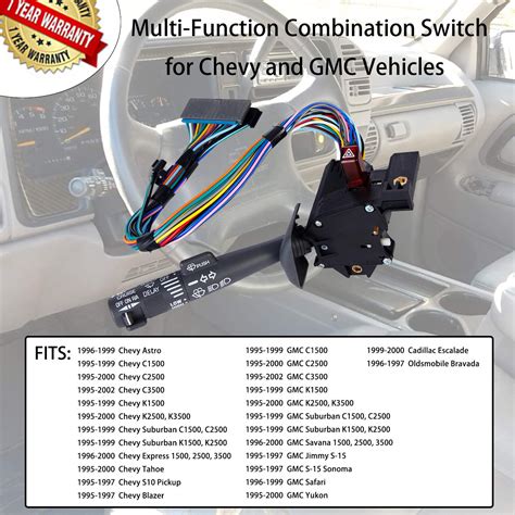 Perhaps the two light functions need to be spliced inside the junction box before connecting to the switch? Multi-Function Combination Turn Wiper Switch for Chevy Tahoe Suburban Blazer GMC | eBay