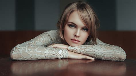Download Green Eyes Brunette Hat Model Woman Anastasiya Scheglova Hd Wallpaper By Georgy Chernyadyev