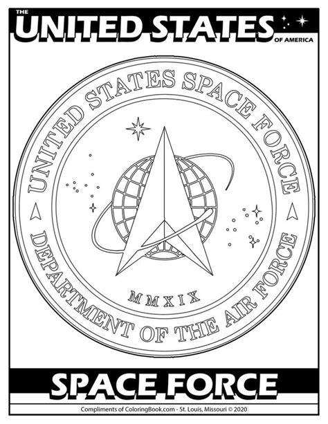 Celebrating U S Space Force Coloring Page
