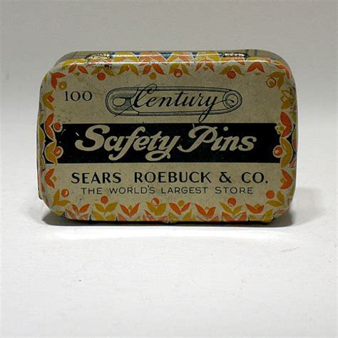 Vintage Safety Pins Tin Sears Roebuck And Co Advertising Etsy Faux
