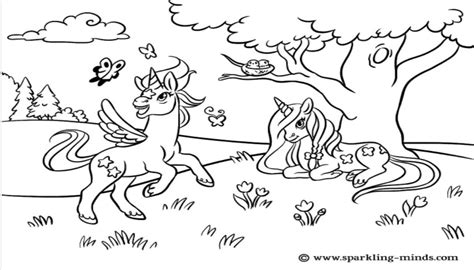 Free Unicorn Coloring Pages - Sparkling Minds