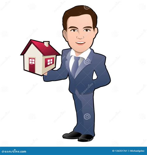 Real Estate Broker Character Illustration Stock Vector Illustration