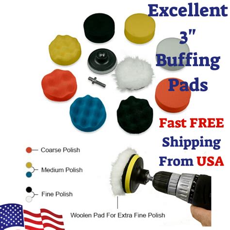 11pcs 3 Set Polishing Waxing Buffing Pad Sponge Kit Drill Easy To Use