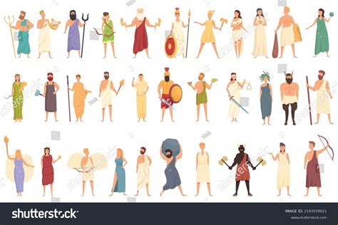 Greek Mythology Icons Set Cartoon Vector Stock Vector Royalty Free Shutterstock