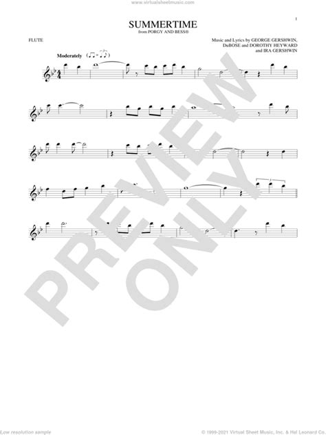 Summertime Sheet Music For Flute Solo Pdf V2