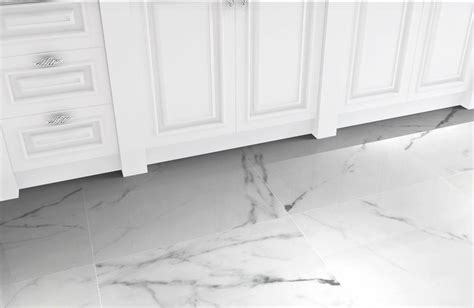 Artificial Marble Effect Kitchen Floor Tiles 24x 24 Luxury Carrara