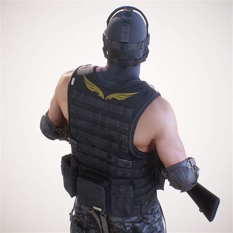 3d Model Bandit Fps Soldier Action Figure Vr Ar Low Poly Rigged