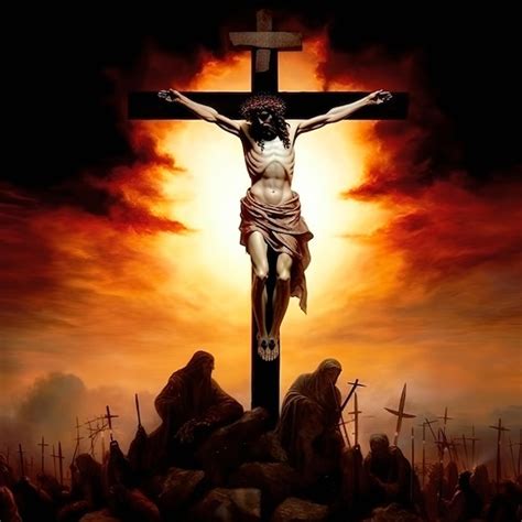 Premium Ai Image Images Of Jesus Christ On The Cross Of Calvary