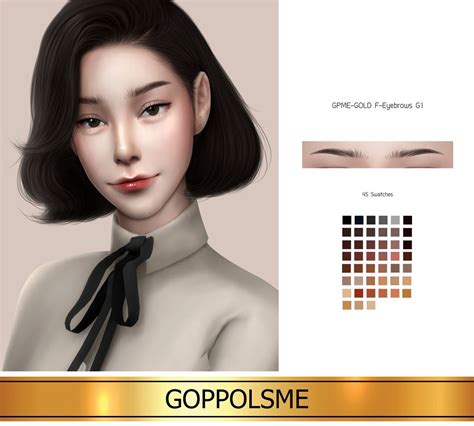 Goppols Me — Gpme Gold F Eyebrows G1 45 Swatches Download Sims 4