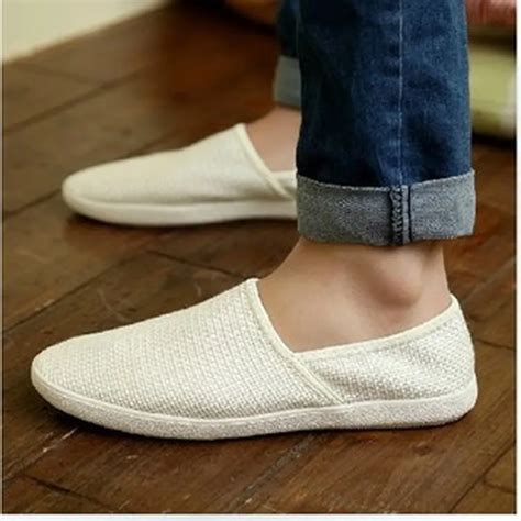 Men Casual Shoes Summer Breathable Male Fashion Weaving Soft Shoes Slip