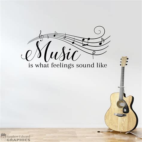 Music Is What Feelings Sound Like Wall Decal Music Notes Etsy