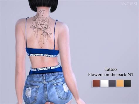 Tattoo Flowers On The Back N1 By Angissi At Tsr Sims 4 Updates