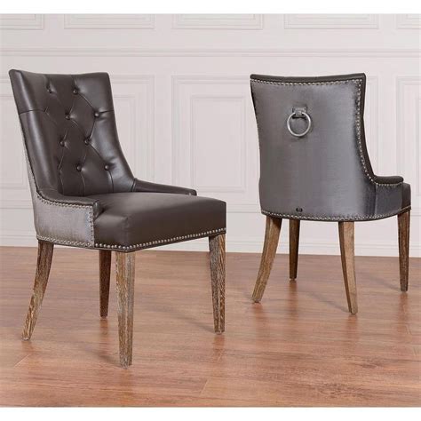 Top 20 Of Grey Leather Dining Chairs