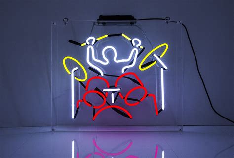 Neon Drummer Kemp London Bespoke Neon Signs And Prop Hire Neon