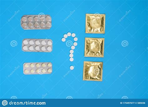 Pills Or Condom Antibiotics From Venereal Diseases Concept Of Safe Sex Medical Concept Lay